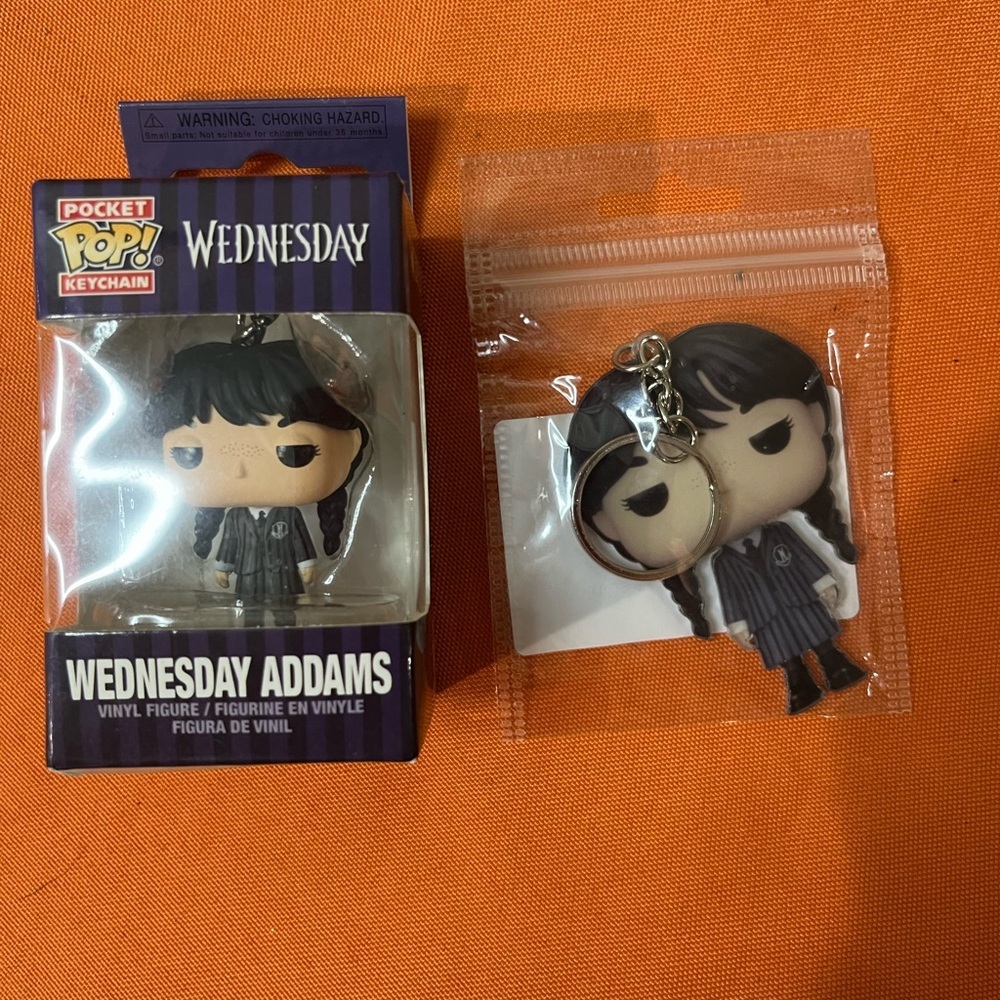 6/$25 Wednesday Addams Pocket Pop Keychain - Black and Gray - Picture 14 of 14